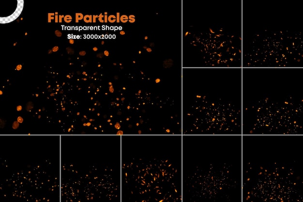 3d burning embers and fire particles effect