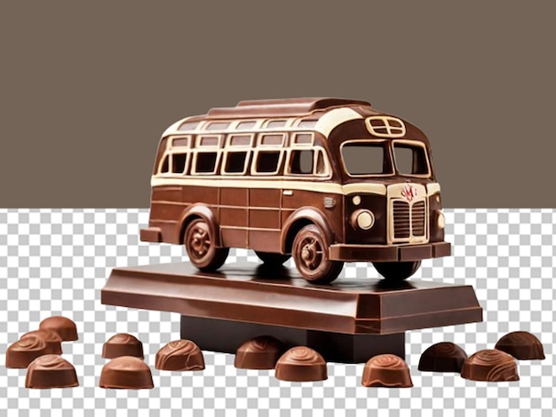 3d bus made with chocolate