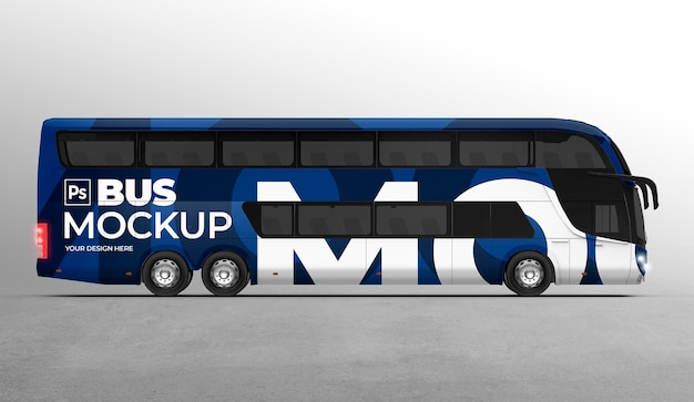 3D Bus mockup for branding and advertising presentations