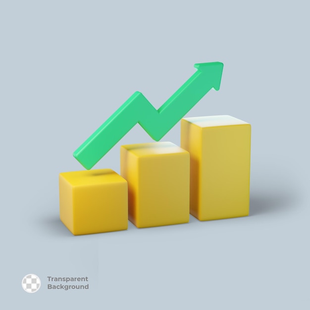 3d business growth icon design isolated