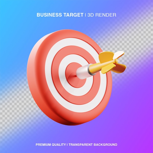 3D Business Target Illustration Isolated