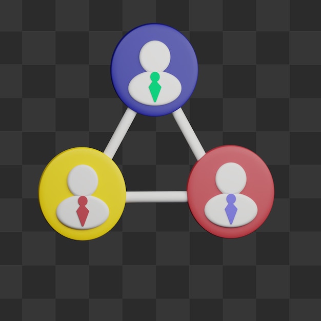 3d business team network illustration