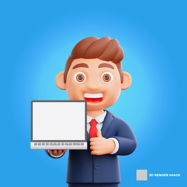 3d businessman character manager in different poses and business activities