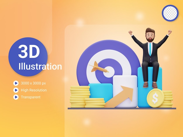 3d Businessman doing Business growth