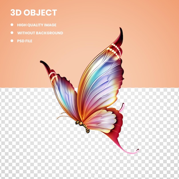 3d Butterfly Colorful