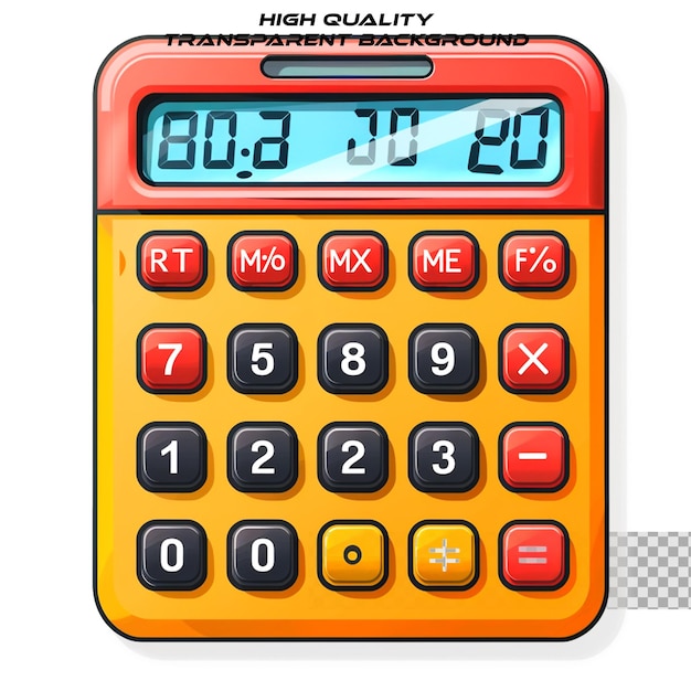 A 3d calculator on transparent background