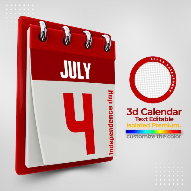 3d calendar for commemorative dates psd premium