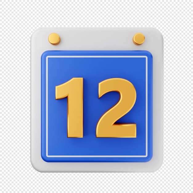 3d calendar date event icon illustration render