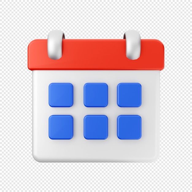 3D calendar date icon illustration