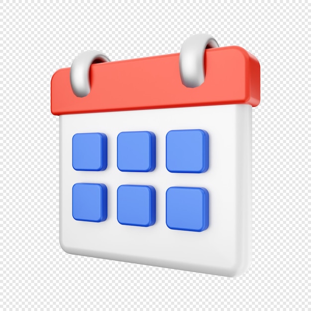 3D calendar date icon illustration