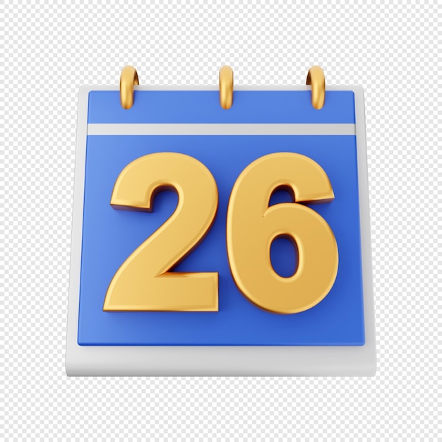 3D calendar date schedule icon illustration