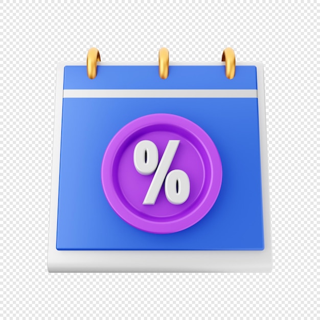 3D calendar date schedule icon illustration