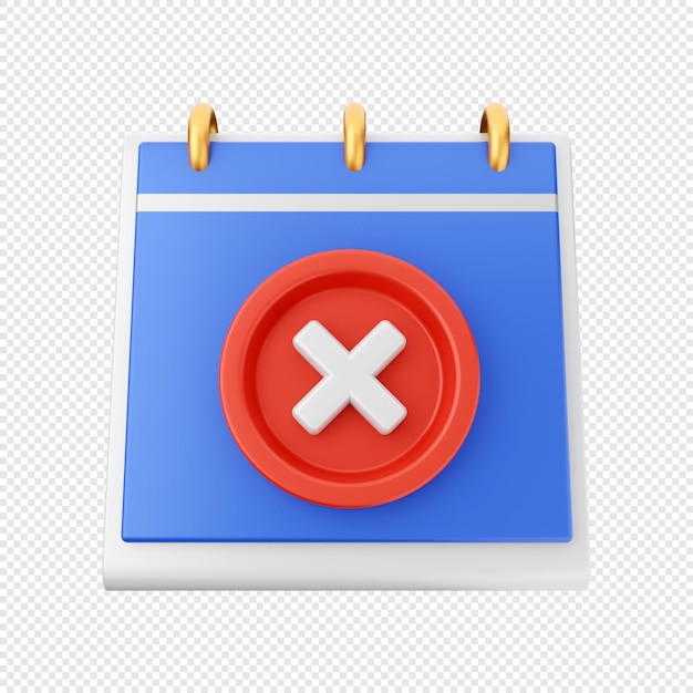 3D calendar date schedule icon illustration