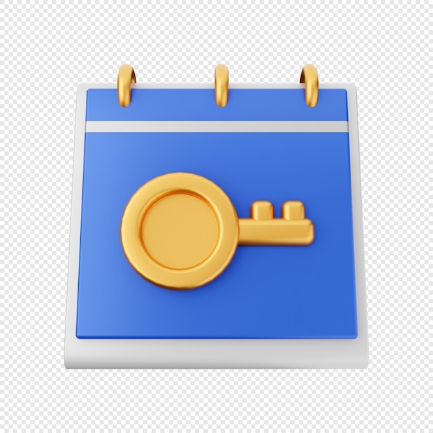 3D calendar date schedule icon illustration