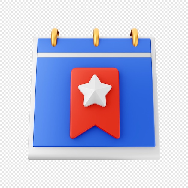 3D calendar date schedule icon illustration