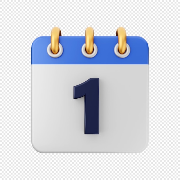 3D calendar date schedule icon illustration