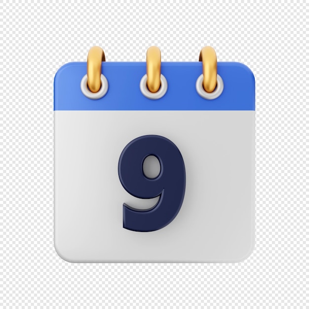 3D calendar date schedule icon illustration