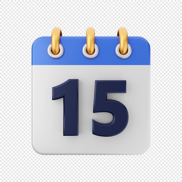 3D calendar date schedule icon illustration