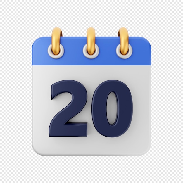 3D calendar date schedule icon illustration