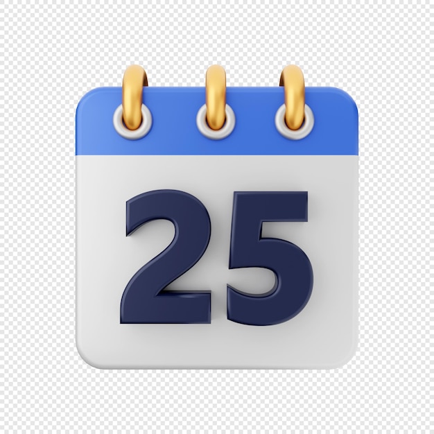 3D calendar date schedule icon illustration