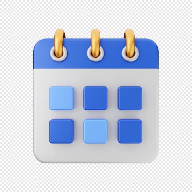 3D calendar date schedule icon illustration