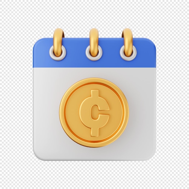 3D calendar date schedule icon illustration