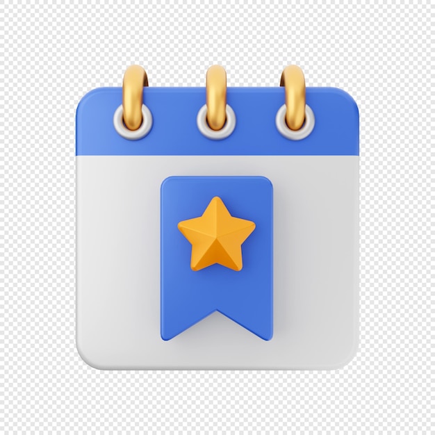 3D calendar date schedule icon illustration