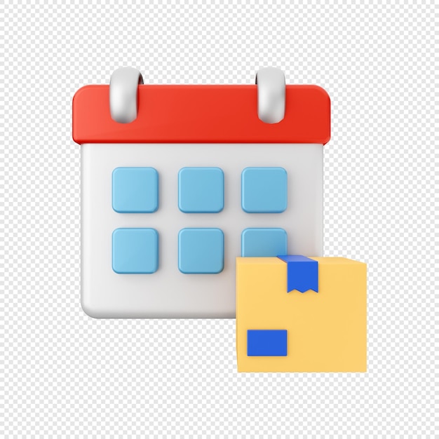 3D Calendar delivery date Icon illustration