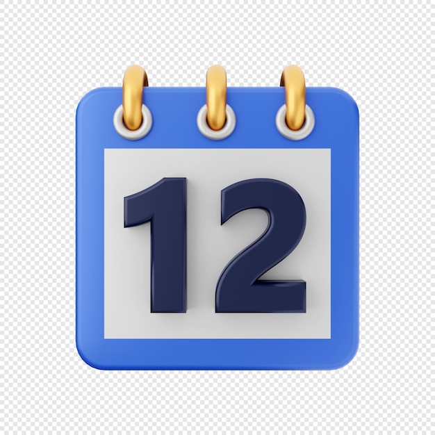 3D Calendar icon date schedule illustration