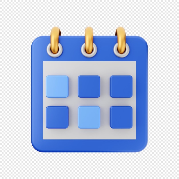 3D Calendar icon date schedule illustration