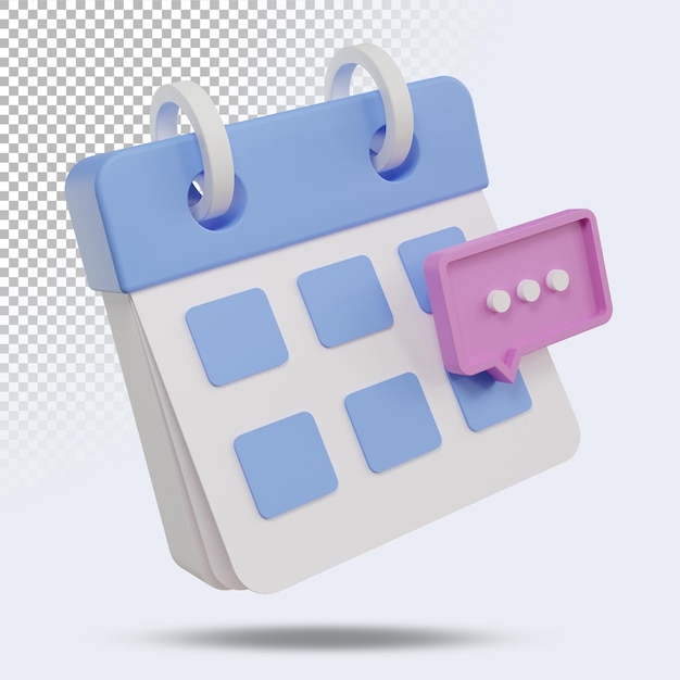 3d calendar. Three dimensional render illustration.