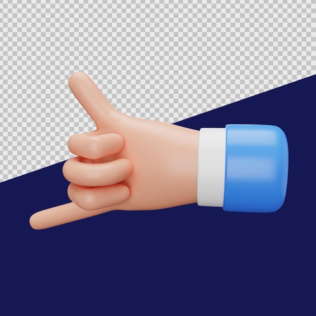 3D Call Me Hand Gesture Illustrations