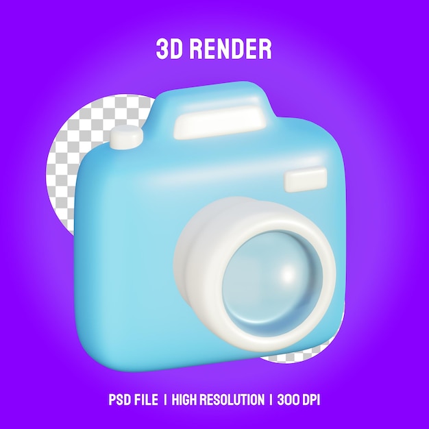 3d camera illustration isolated