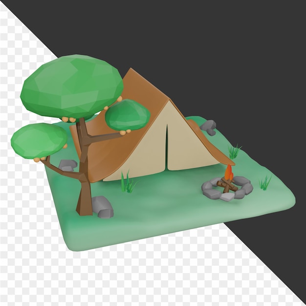 PSD 3d camping icon