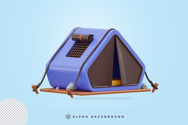 3d camping tent icon vector illustration