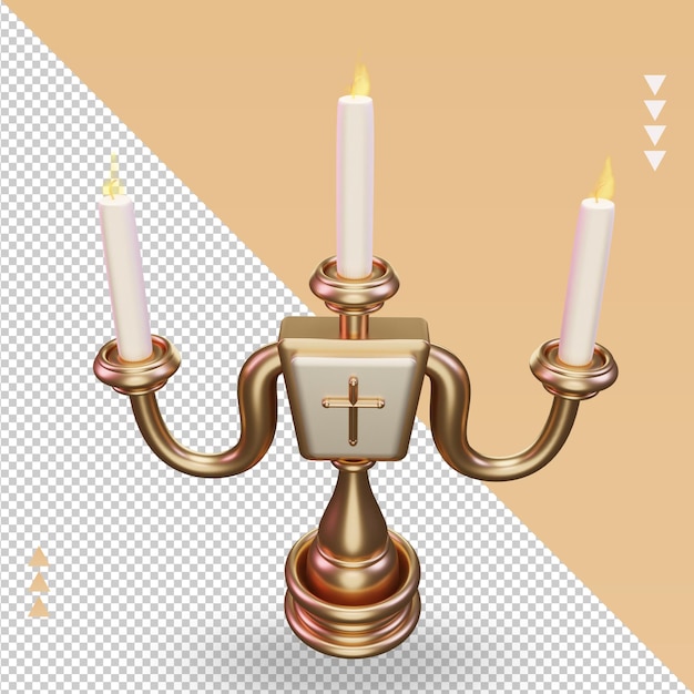 3d Candelabra easter icon rendering Top view