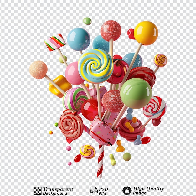 3d candy isolated on transparent background