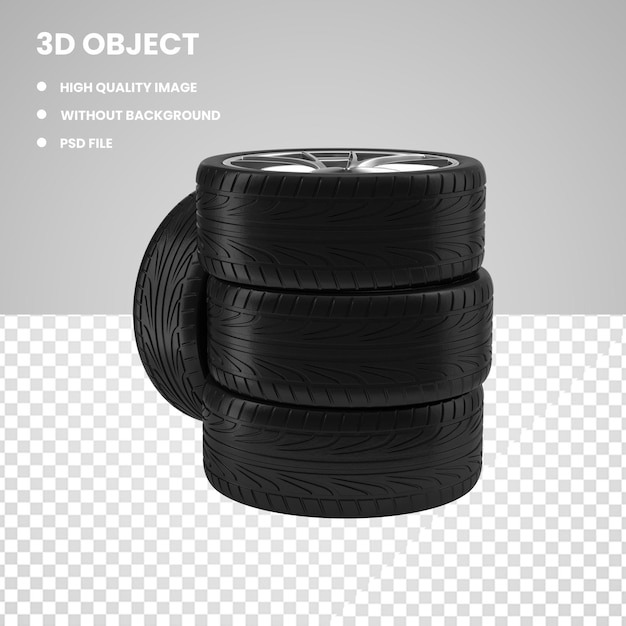 3D Car Tire Stack