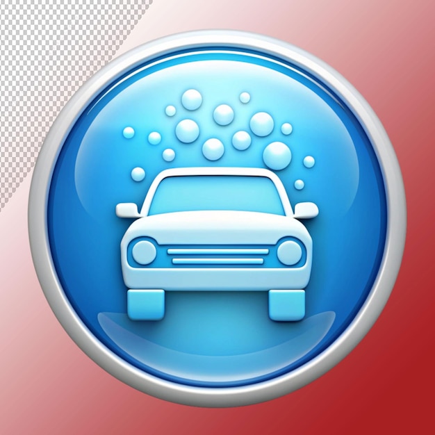 PSD 3d car wash icon on transparent background