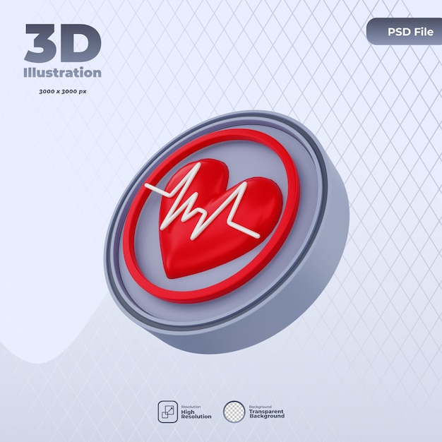 3D cardiologist icon illustration