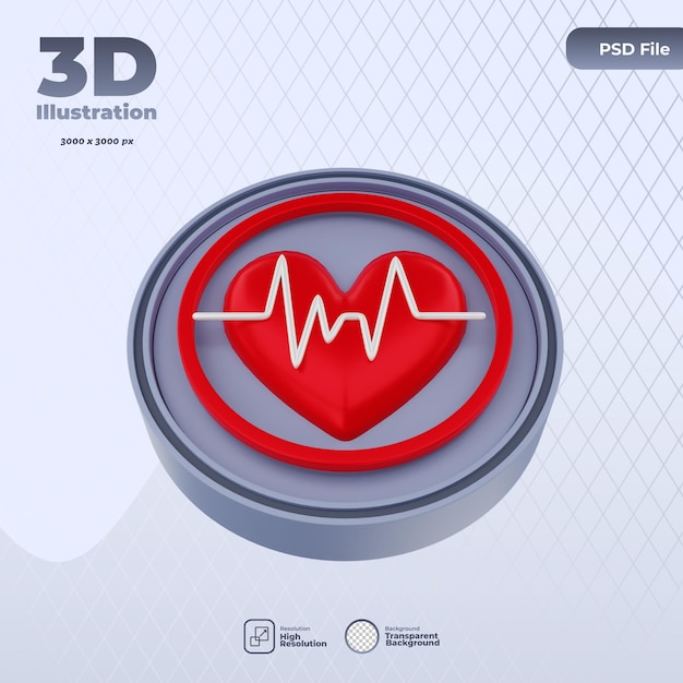 PSD 3d cardiologist icon illustration