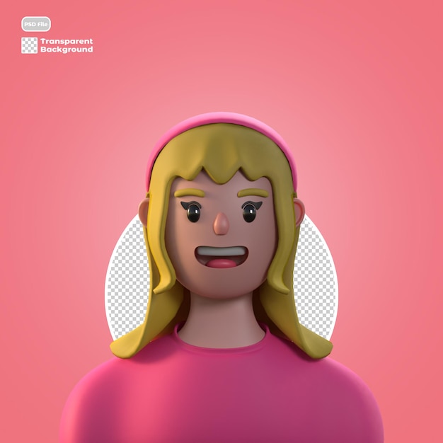 3d cartoon avatar isolated in 3d rendering