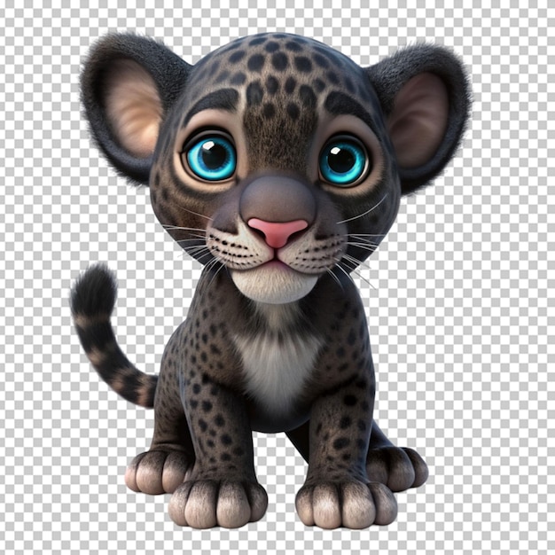 3d cartoon baby Panther