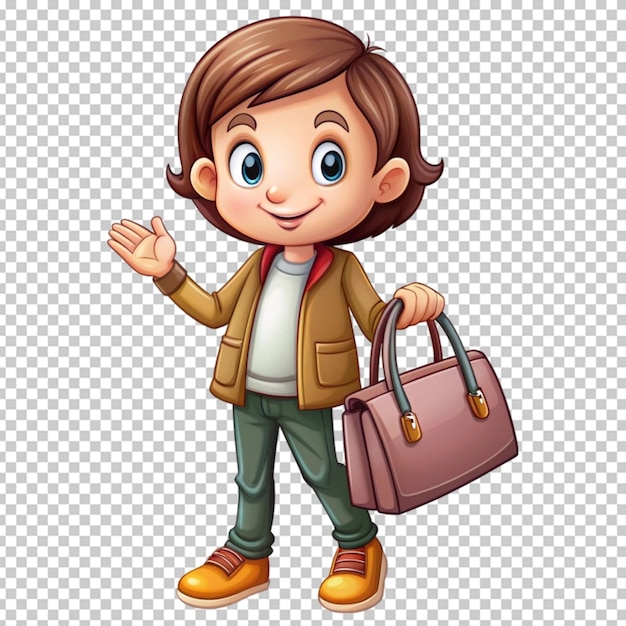 PSD 3d cartoon character with shopping bag