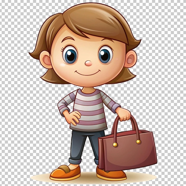 PSD 3d cartoon character with shopping bag