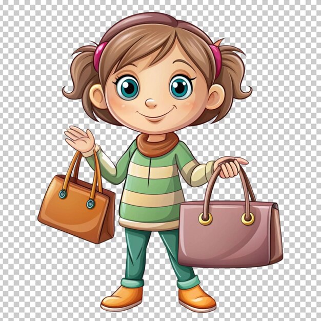 3D cartoon character with shopping bag