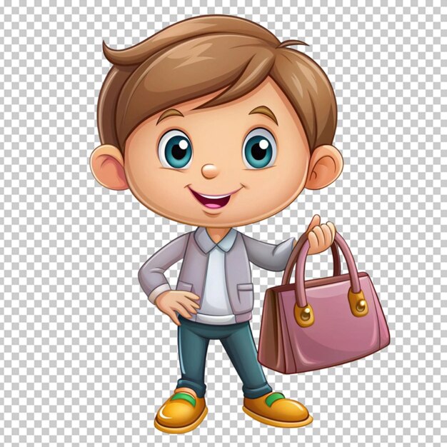 PSD 3d cartoon character with shopping bag