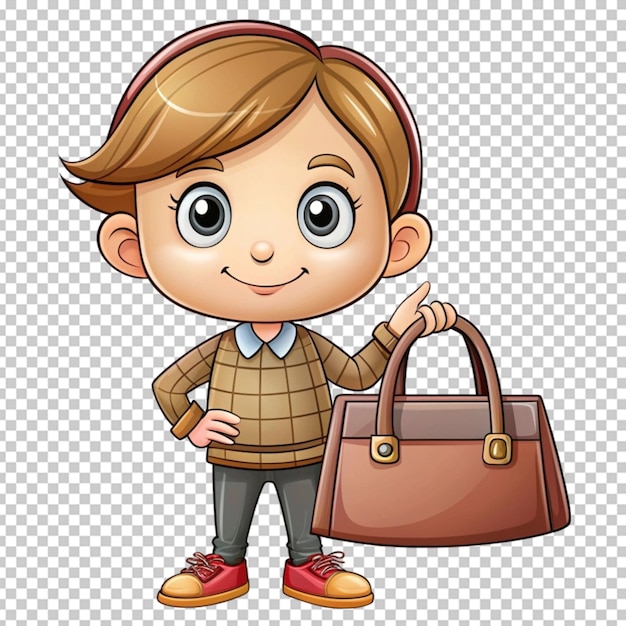 PSD 3d cartoon character with shopping bag