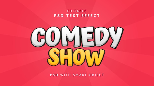 PSD 3d cartoon comedy show text effect