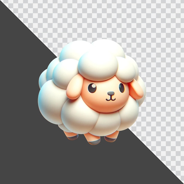 PSD 3d cartoon design of a cute sheep